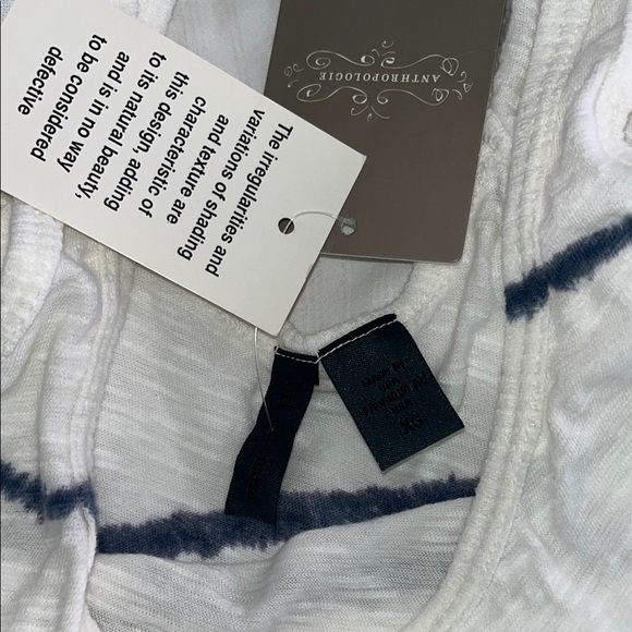 Left of Center Anthropologie white and Blue Striped Tank Top size XS - Picture 4 of 5